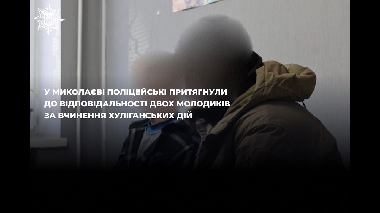 У Миколаєві поліцейські притягнули до відповідальності двох молодиків за вчинення хуліганських дій