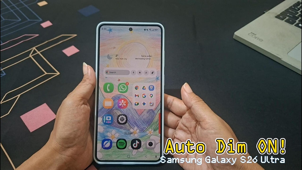 Как автоматически затемнить экран при низком заряде батареи (Samsung Galaxy S26 Ultra)