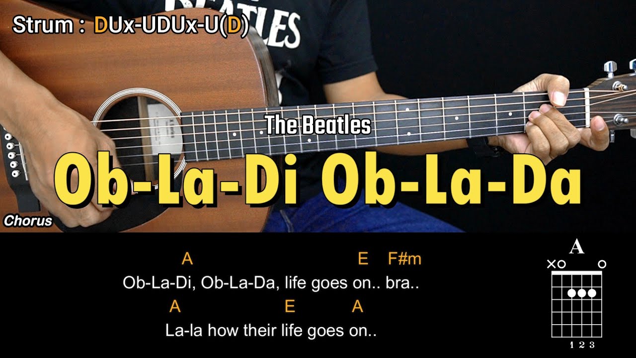 Ob-La-Di Ob-La-Da - The Beatles | EASY Guitar Tutorial with Chords - Guitar Lessons