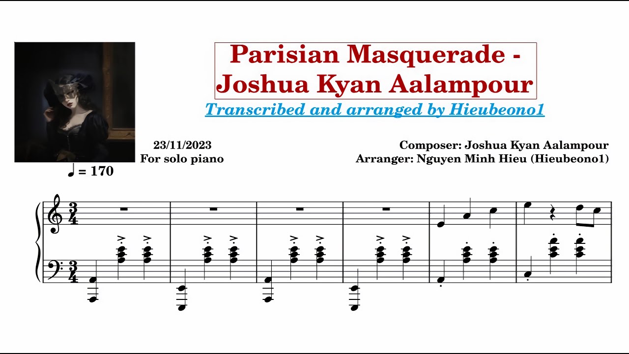 Parisian Masquerade - Joshua Kyan Aalampour (Sheet music)