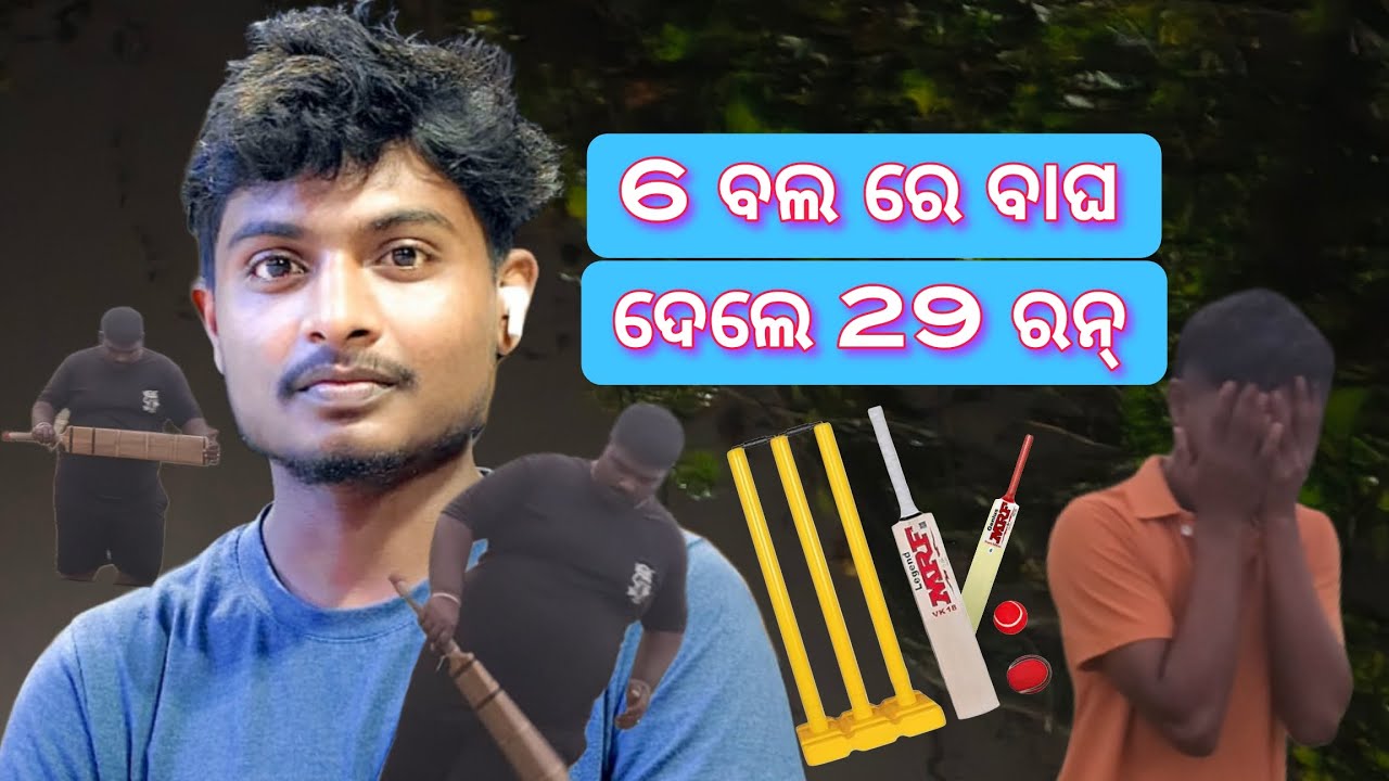 4 ଓଭର୍ ରନ୍ ବାଘ ଦେଇଦେଲେ ଗୋଟେ ଓଭର ରେ// 6 ବଲ ରେ ଦେଲେ ବାଘ 29 ରନ୍ #viral #cricket 