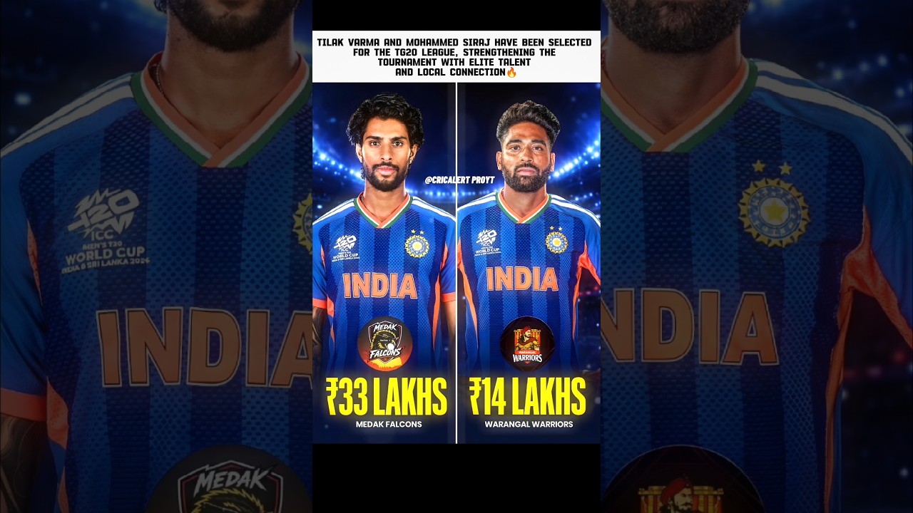 Tilak Verma & Mohammad Siraj Have Been Selected In TG20 League🔥 | #tilakvarma #mohammedsiraj #shorts