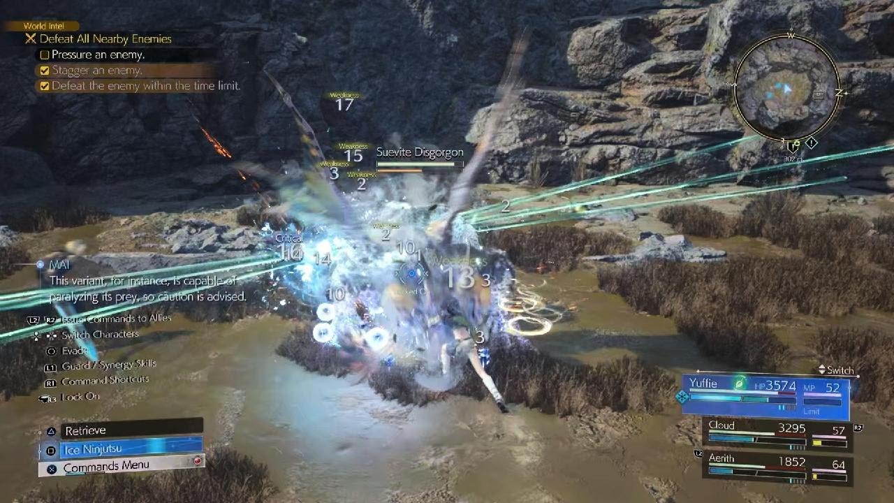 FINAL FANTASY VII REBIRTH: Suevite Disgorgon Fight w/ Cloud, Aerith, & Yuffie