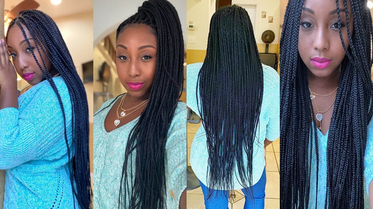 BUTT LENGTH BOX BRAIDS | How to do Small extra long  braids