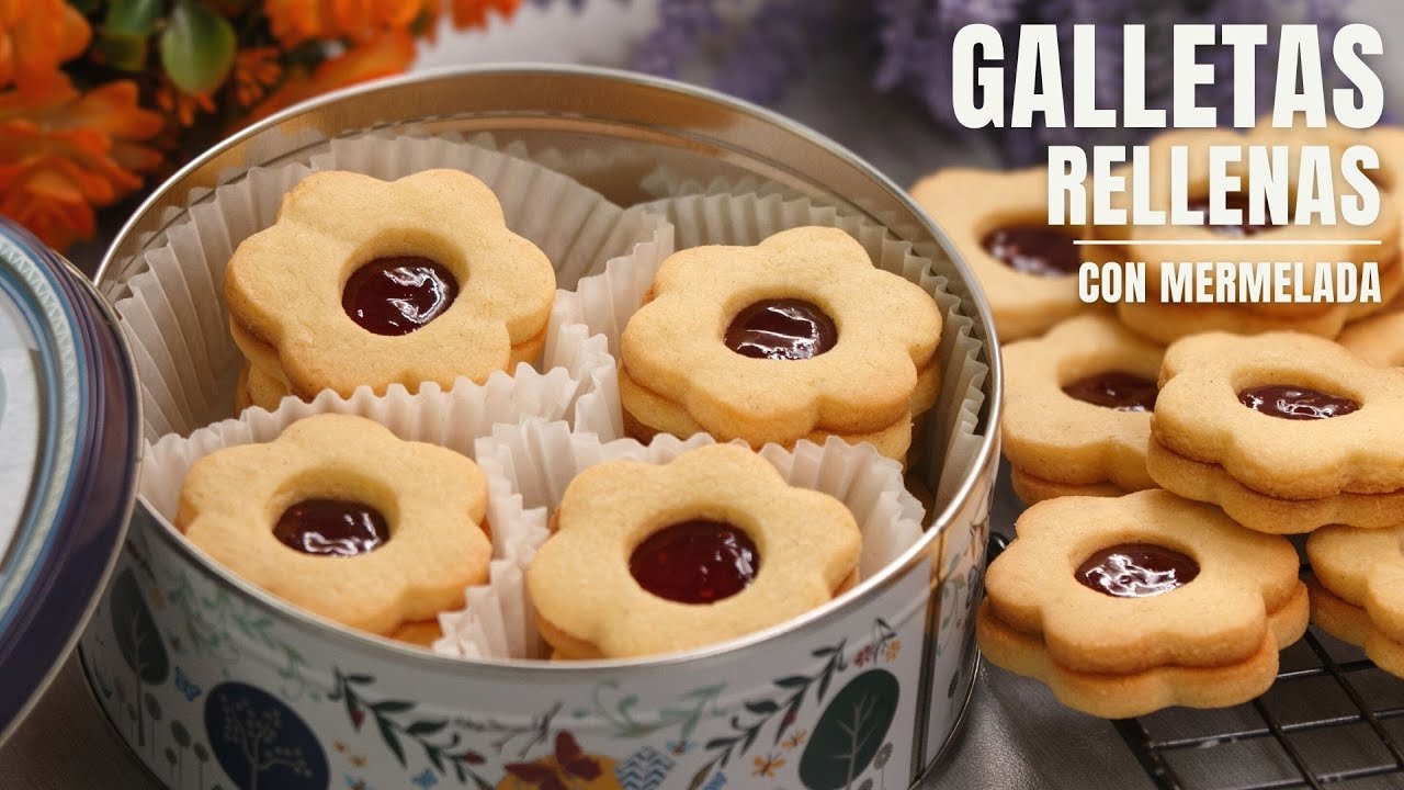 Galletas rellenas con mermelada
