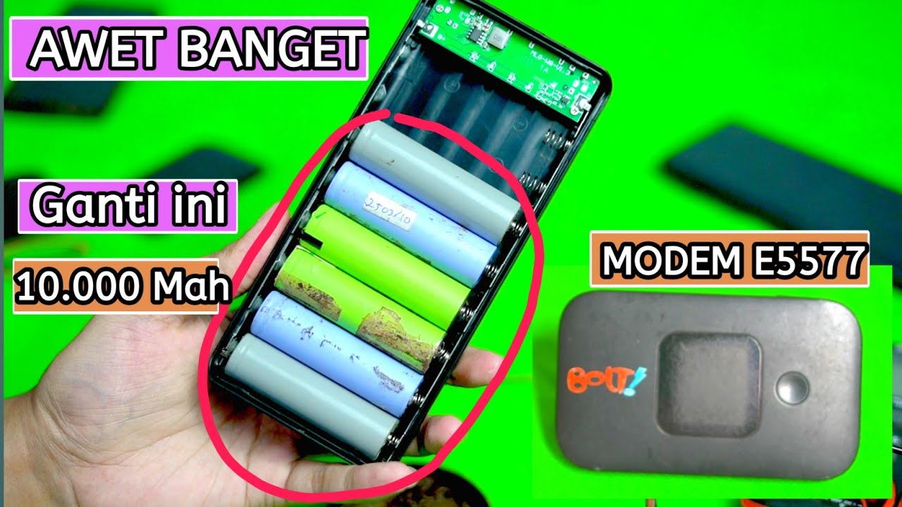 CARA MEMBUAT BATERAI MODEM HUAWEI E5577 DARI BARANG BEKAS TAPI AWET