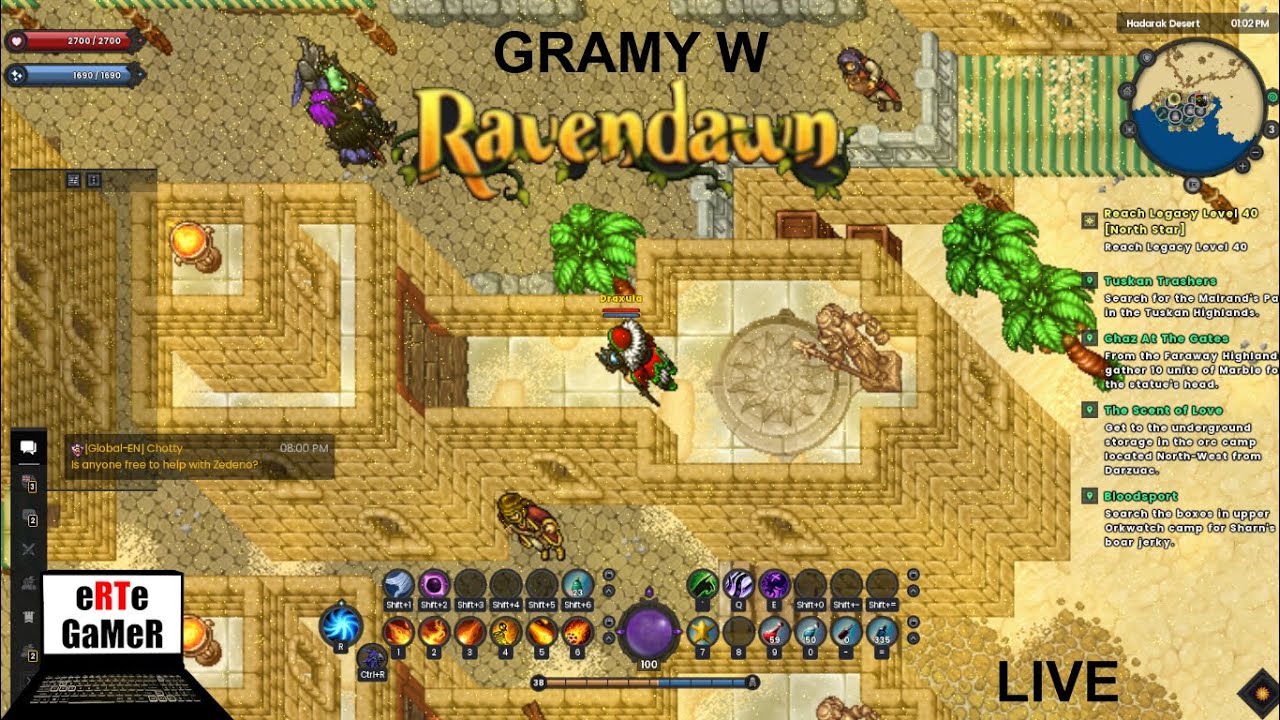 Ravendawn! Pustyni ciąg dalszy - luźne expienie w #Ravendawn #live #eRTeGaMeR