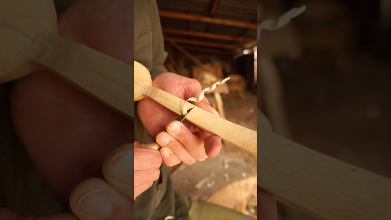 Have a beautiful day ☀️ Here I carve some beech wood with my hand tools and make a cooking spoon