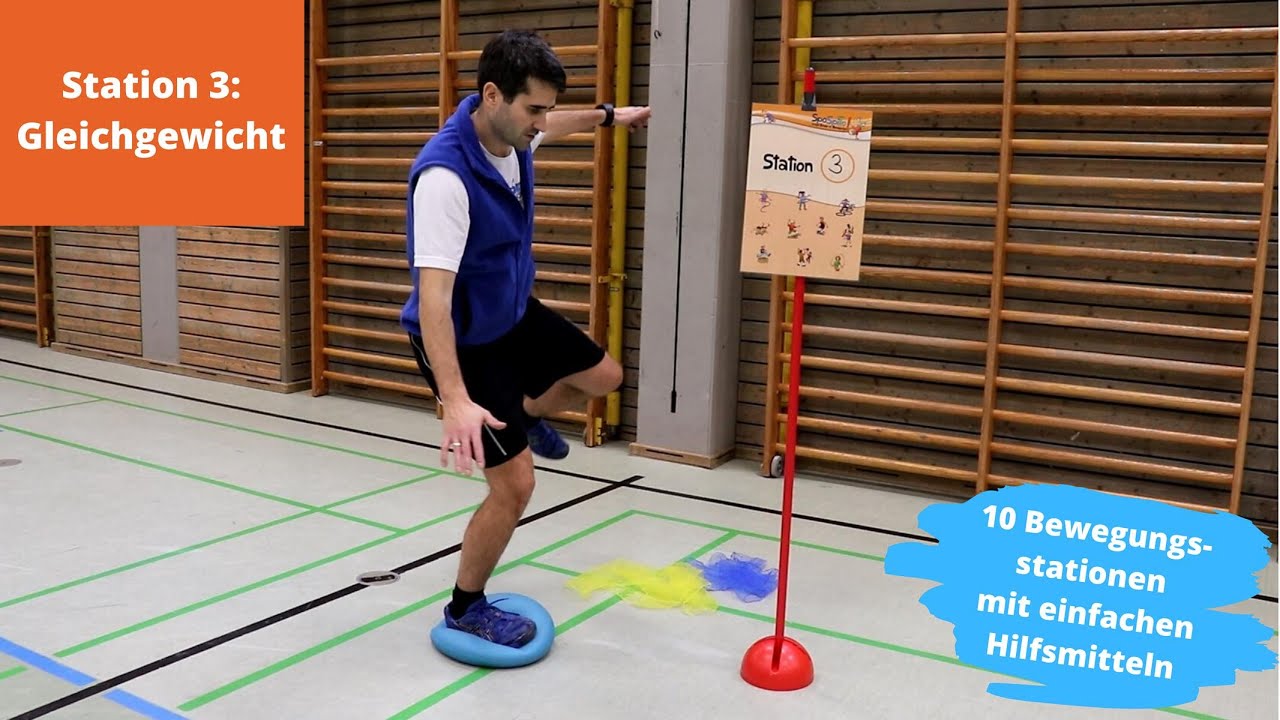 Bewegungsideen f&uuml;r Kindergarten, Grundschule, Zuhause | Station 3: Gleichgewicht | SpoSpiTo