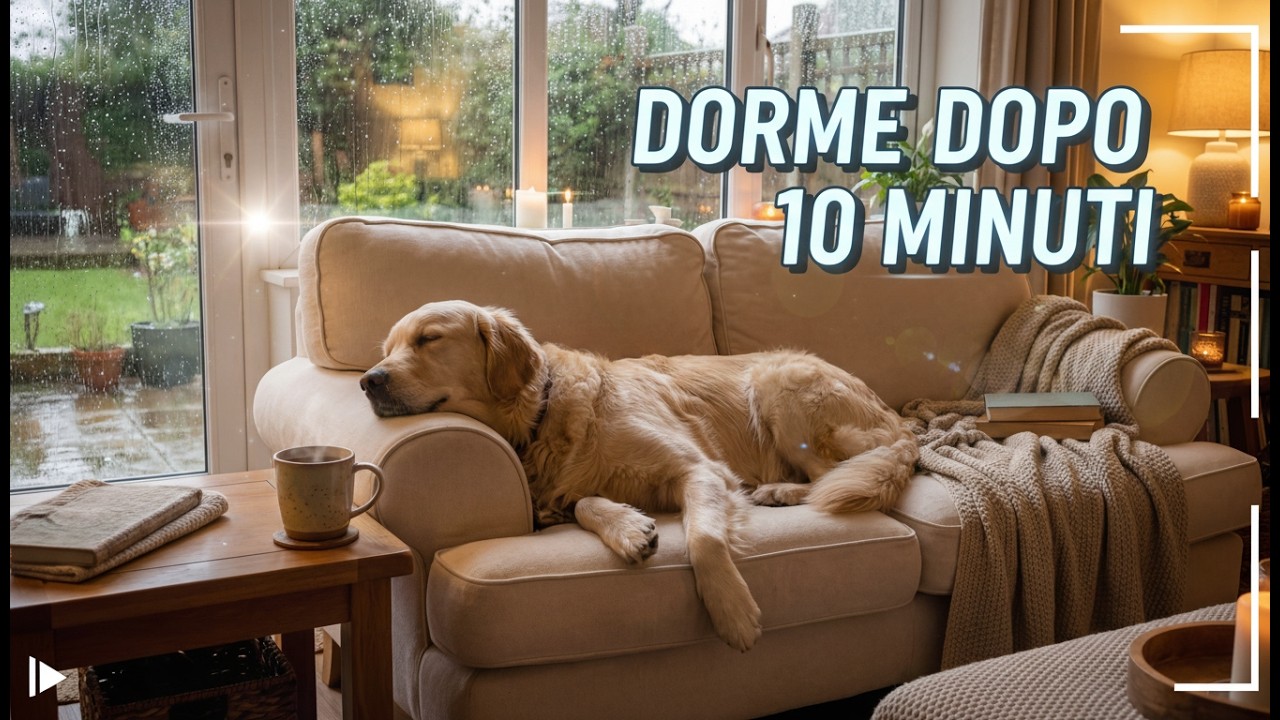 Pioggia Rilassante per Cani che Restano Soli 🌧️ 3 Ore