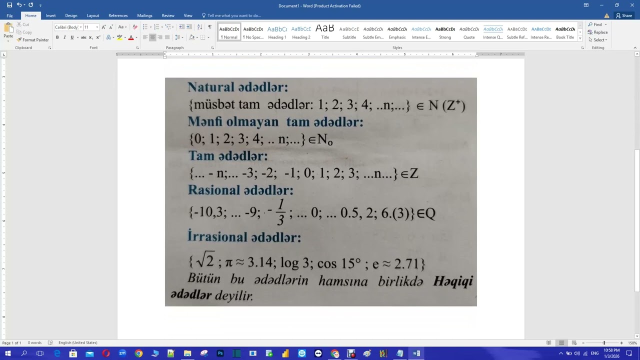 ƏDƏD OXU VƏ ONLARIN NÖVLƏRİ