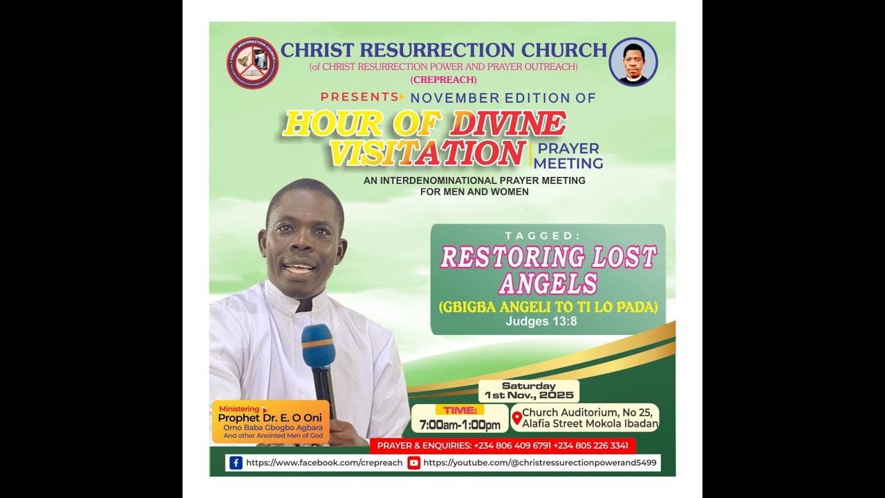 RESTORING LOST ANGELS (JUDGES 13:8) BY PROPHET DR E. O. ONI