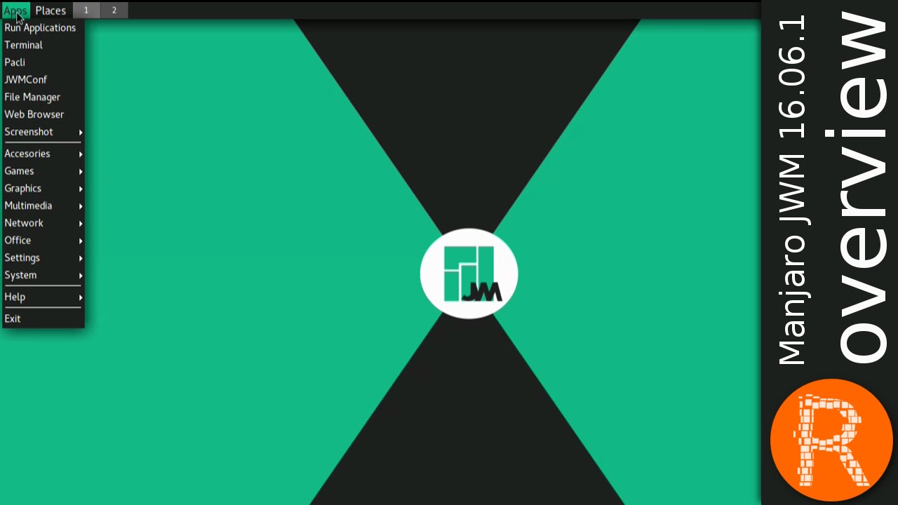 Manjaro JWM 16.06.1 overview | manjaro with a featherweight window manager flavor