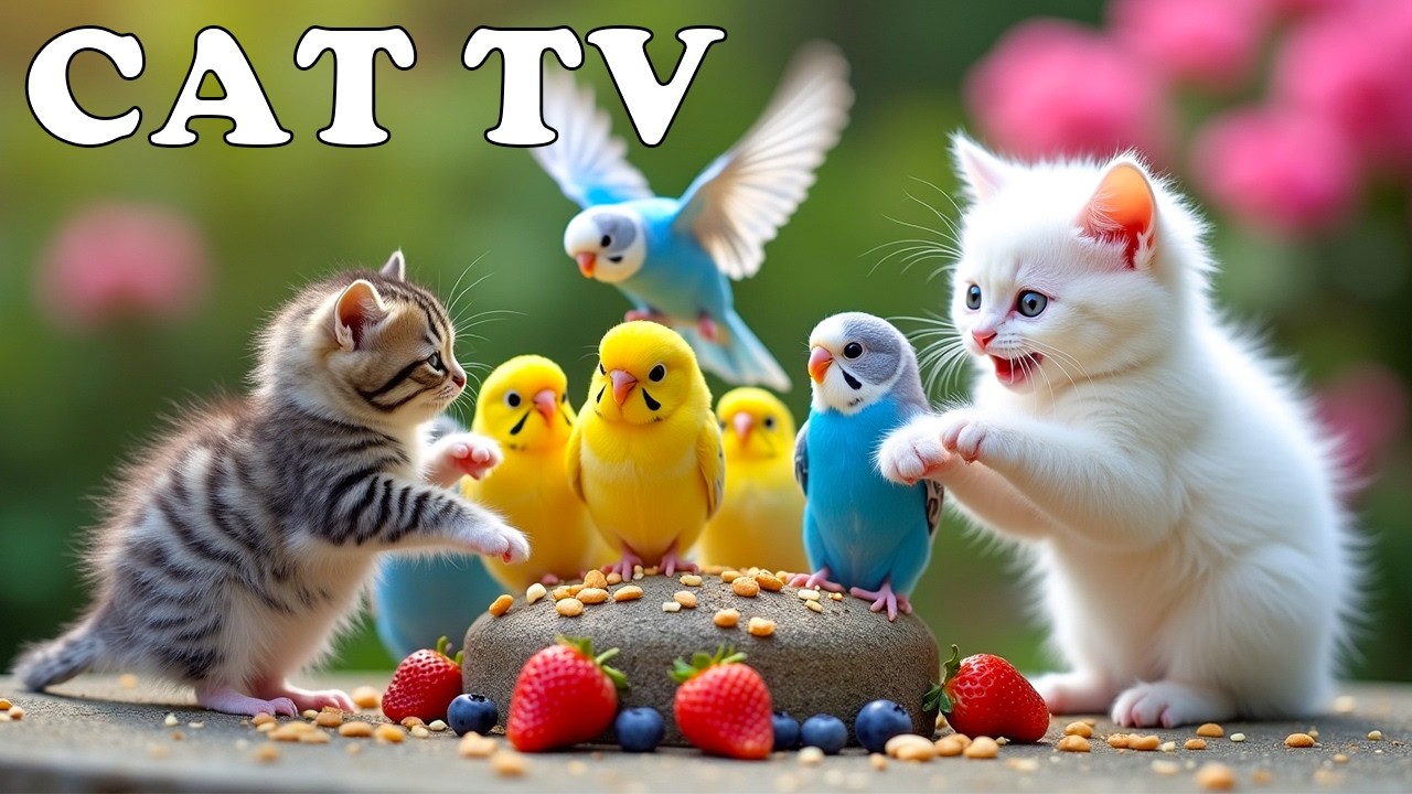 TV FOR PETS 🐶😸 Cheeky Birds Snatching a Quick Snack 🦜🥜 Calm Your Cat & Dog with Relaxing Bird Sounds