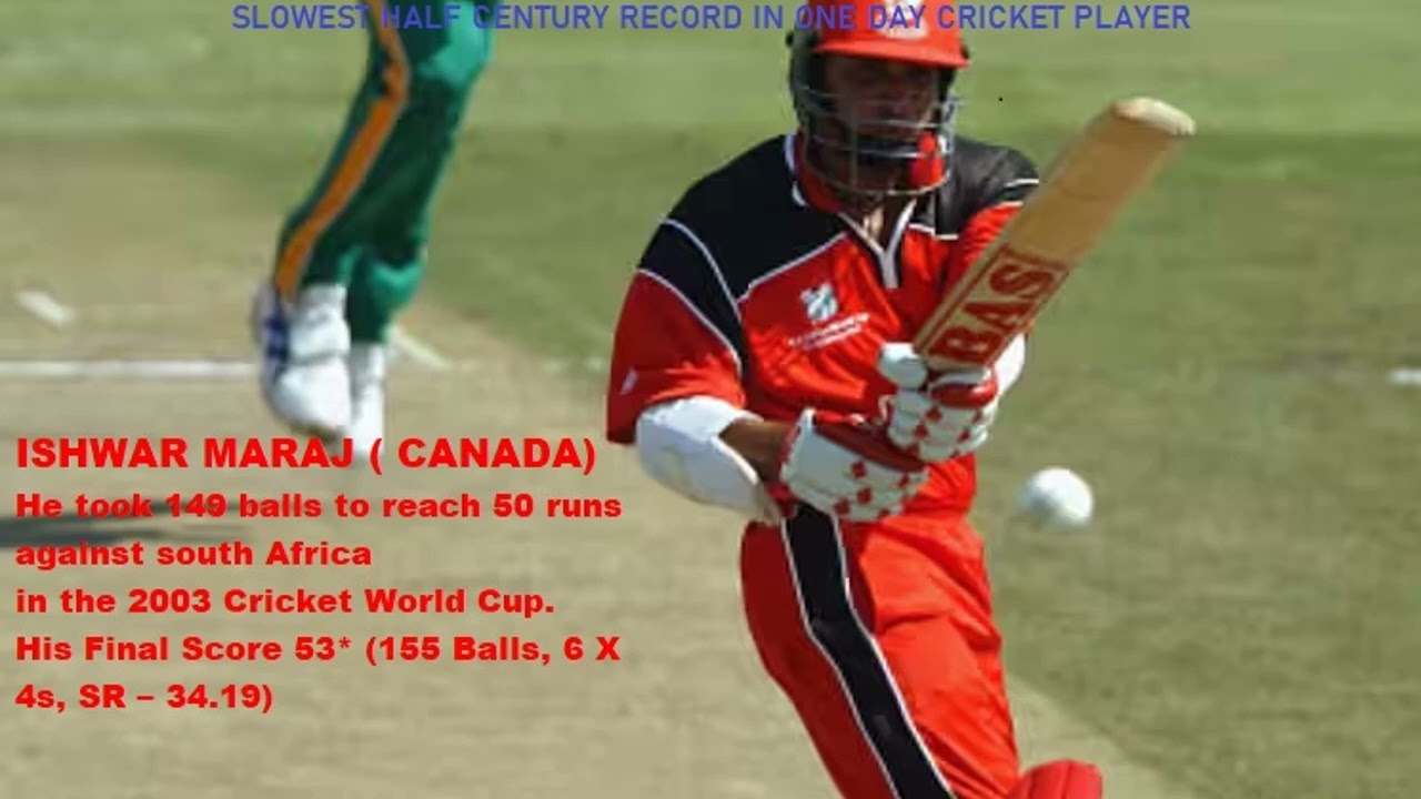 Slowest Half Century Record in One Day Cricket Player