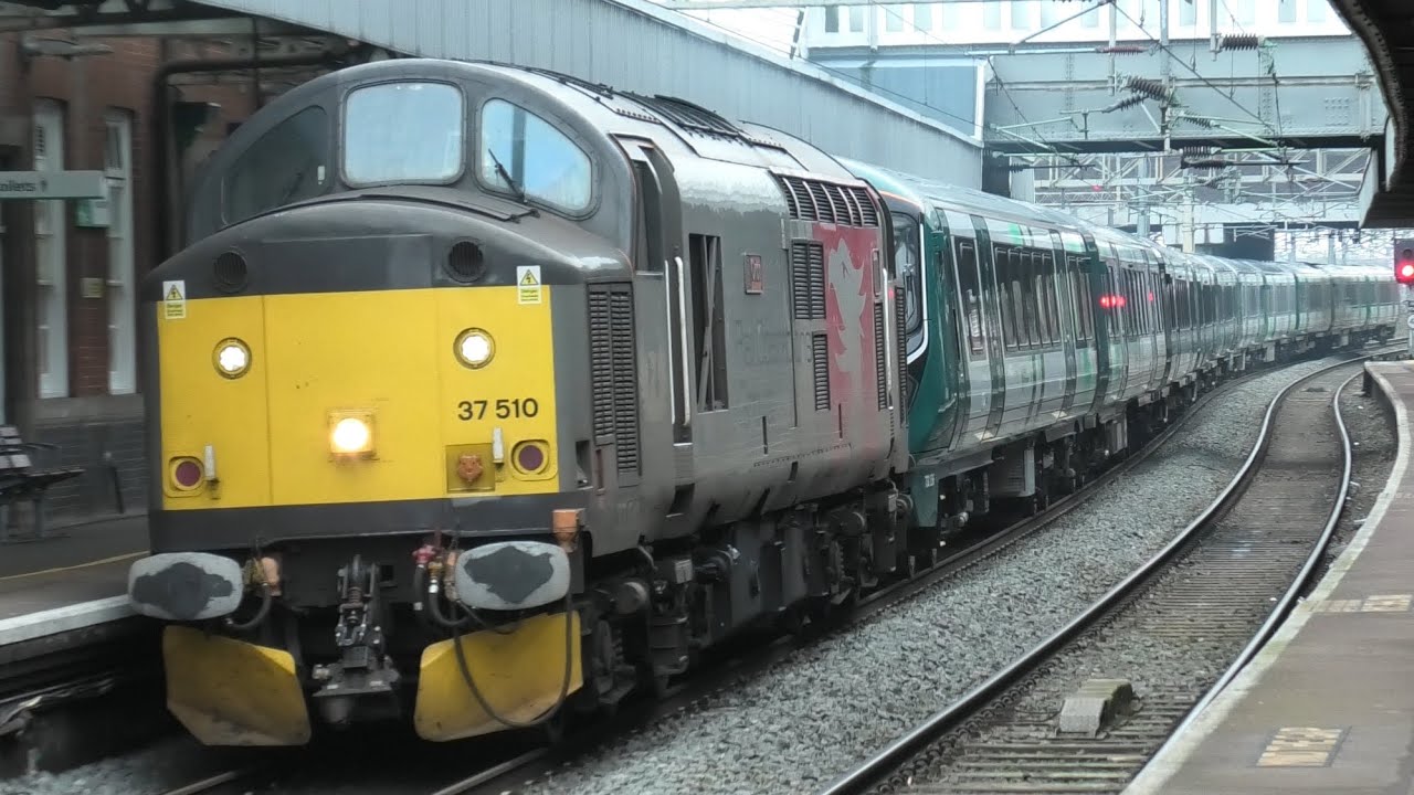 Fantastic Morning At Nuneaton Station Freight/Passenger Trains 37 730 Unit Drag February 3rd 2025