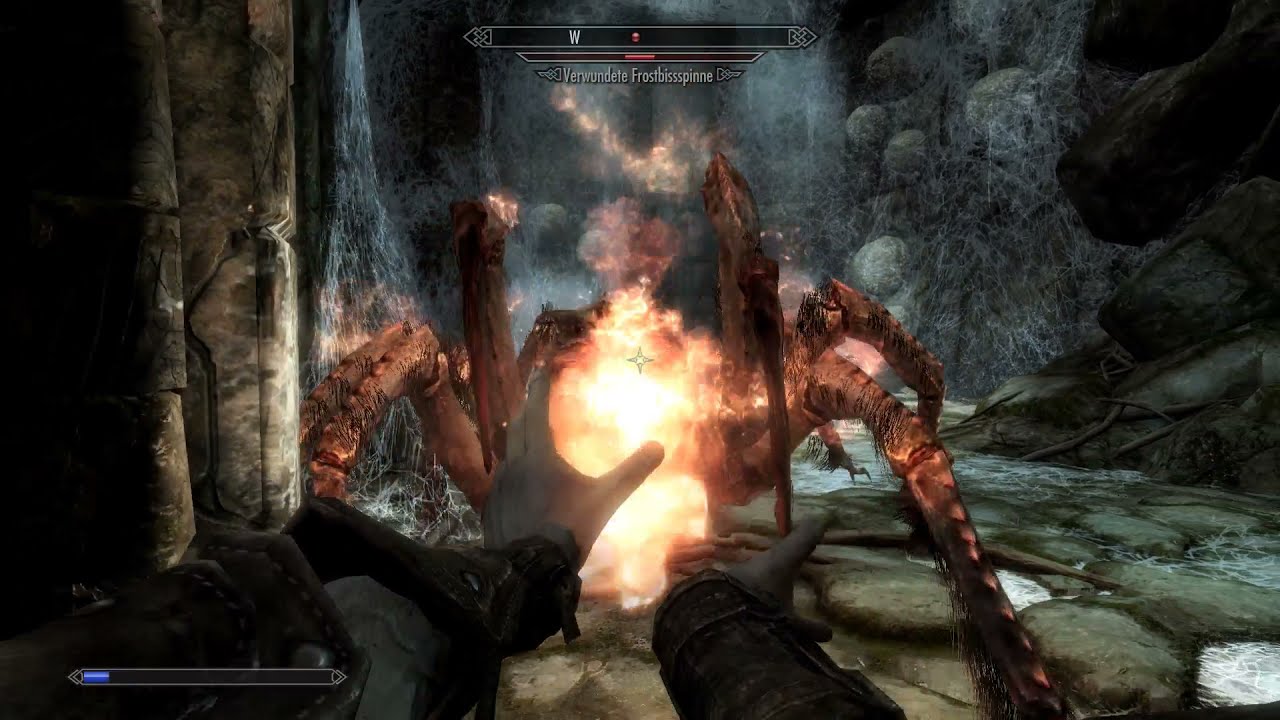 Skyrim SE 9 Let's Play Deutsch  &Ouml;dsturzh&uuml;gelgrab Teil1, Frostbissspinne, Arvel der Flinke, Banditen