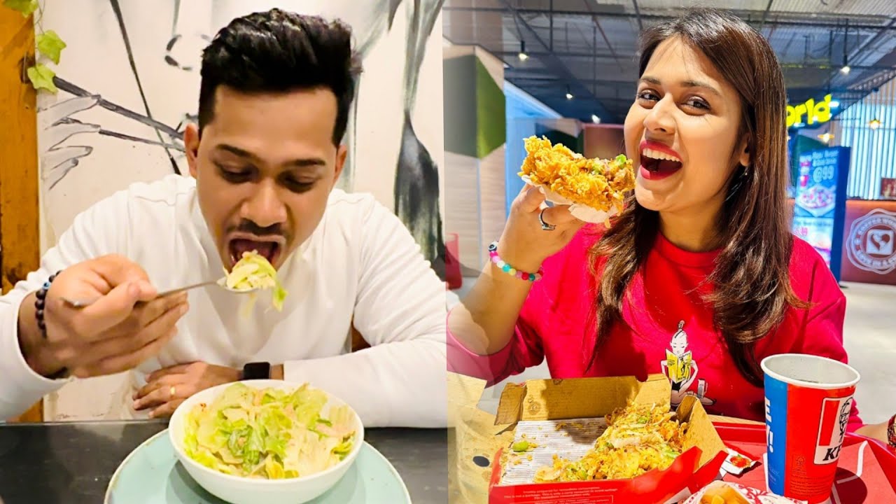 Eating Healthy🥦🥬 v/s Unhealthy🍔🍟 Food for 24 Hours Challenge😁 @ChanRavStory