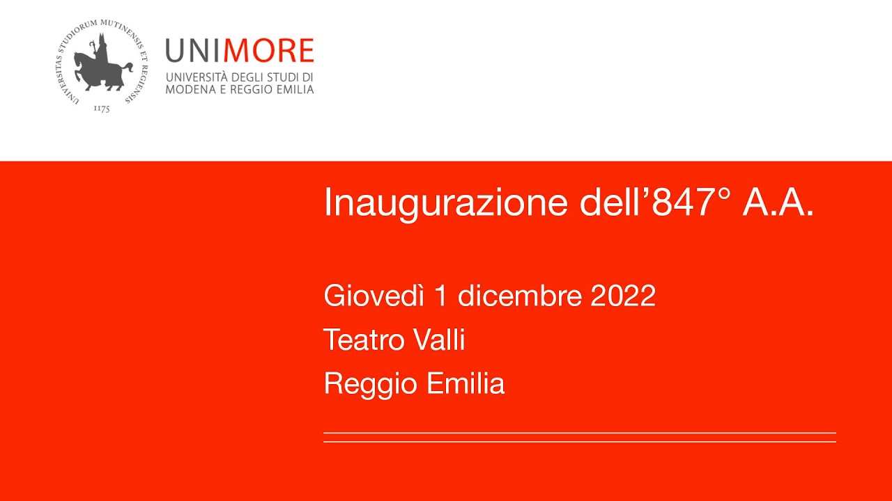 Inaugurazione 847° Anno Accademico Unimore - A.A. 2022/2023