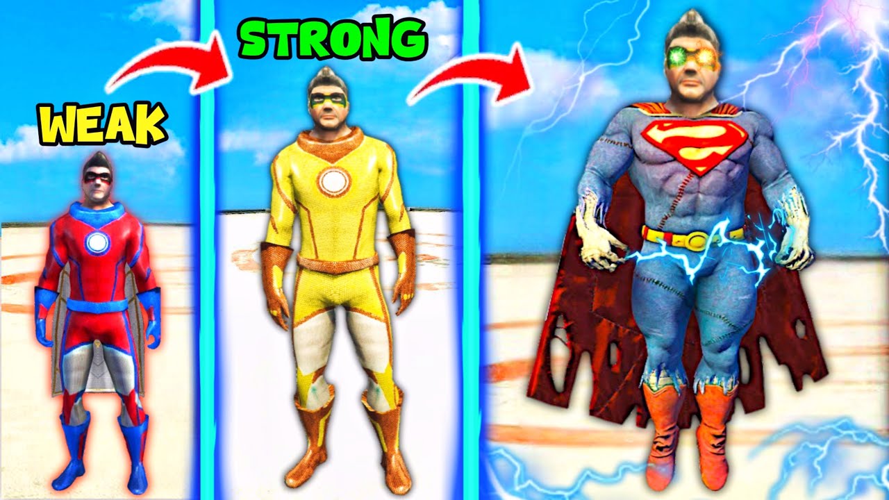 From weak to Super strong as a Superhero in GTA 5 with Tipson