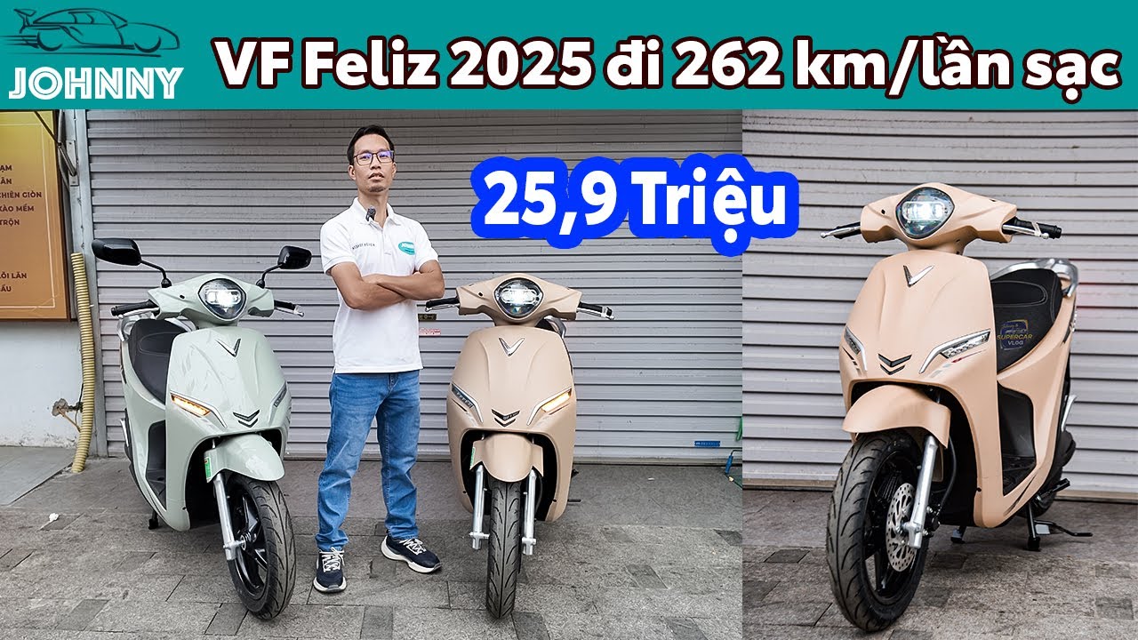 Xem thực tế VinFast Feliz 2025 vừa ra mắt, tùy chọn 2 pin đi 262 km/1 lần sạc, giá 25,9 triệu