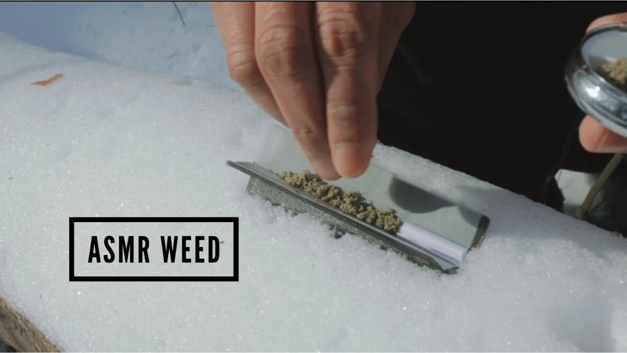 ASMR WEED - How to roll a joint in a snowy forest