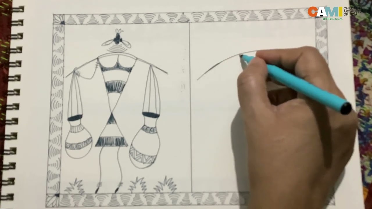 Saura Art Tutorial: Drawing Figures Carrying Objects | Children's Art Museum of India