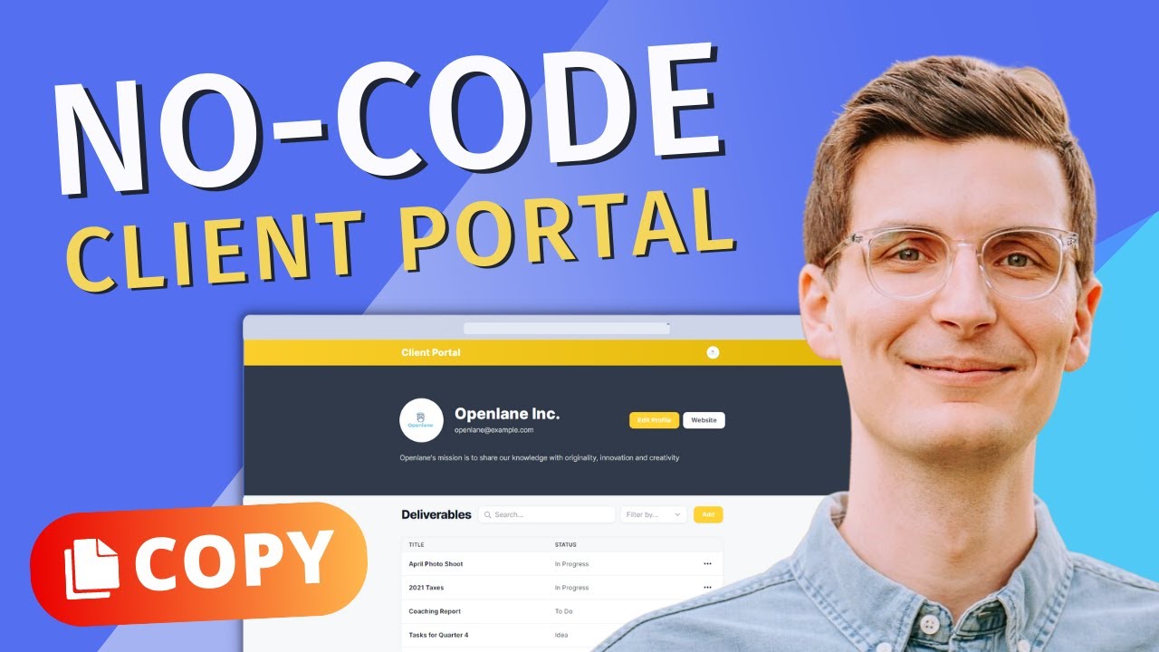 Create a Client Portal with No Code in 2 Minutes Using @glideapps