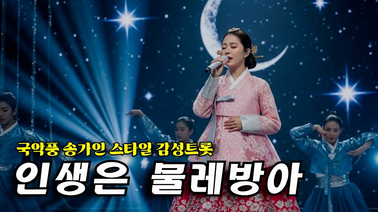 인생은 물레방아 | 국악풍 송가인 스타일 감성 트롯 | 인생은 물레방아 돌고 도는 수레바퀴 / 넘어지고 부딪히며 살아가는 길