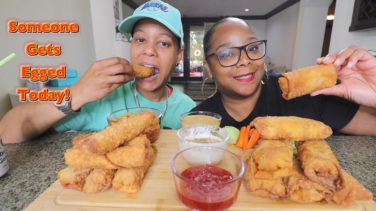 BACON CHEESEBURGER EGG ROLLS ( SIGN LANGUAGE MUKBANG CHALLENGE)