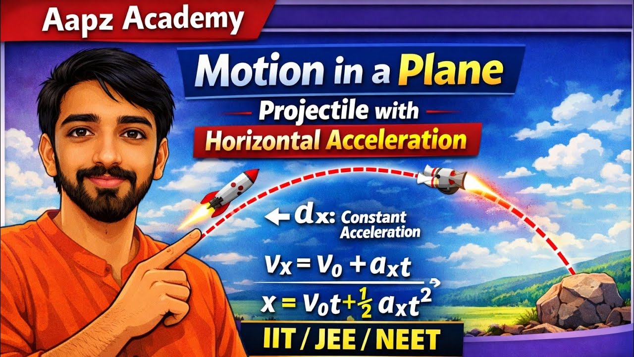 Motion in a plane || Lecture_8||projectile with horizontal acceleration ||IIT/JEE/NEET in telugu 