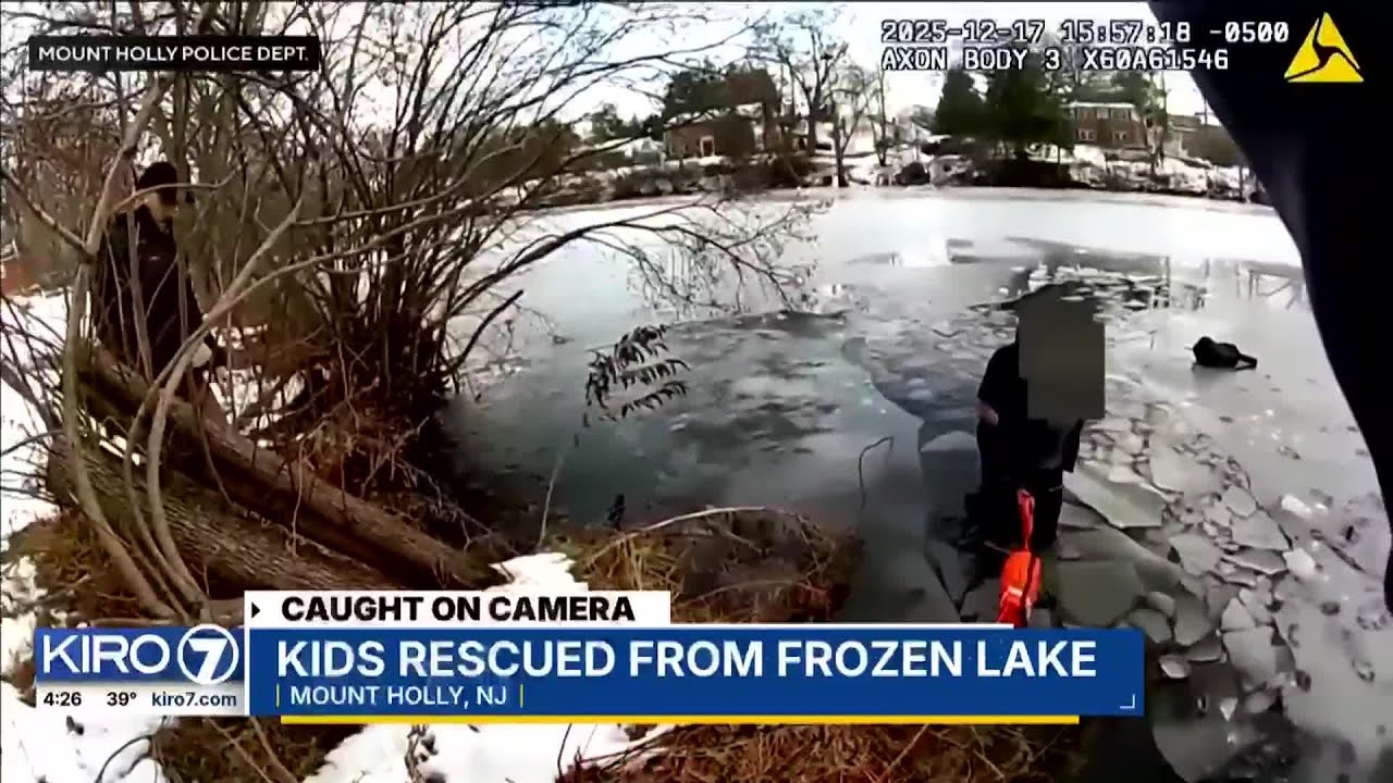 Three kids rescued from frozen lake