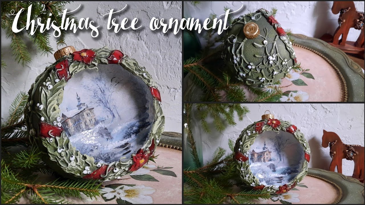 Christmas tree ornament 🌲Decoupage 🌲
