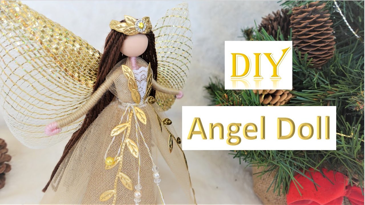 DIY- Gold Angel Doll | How to Make An Angel Tree Topper | Huong Harmon