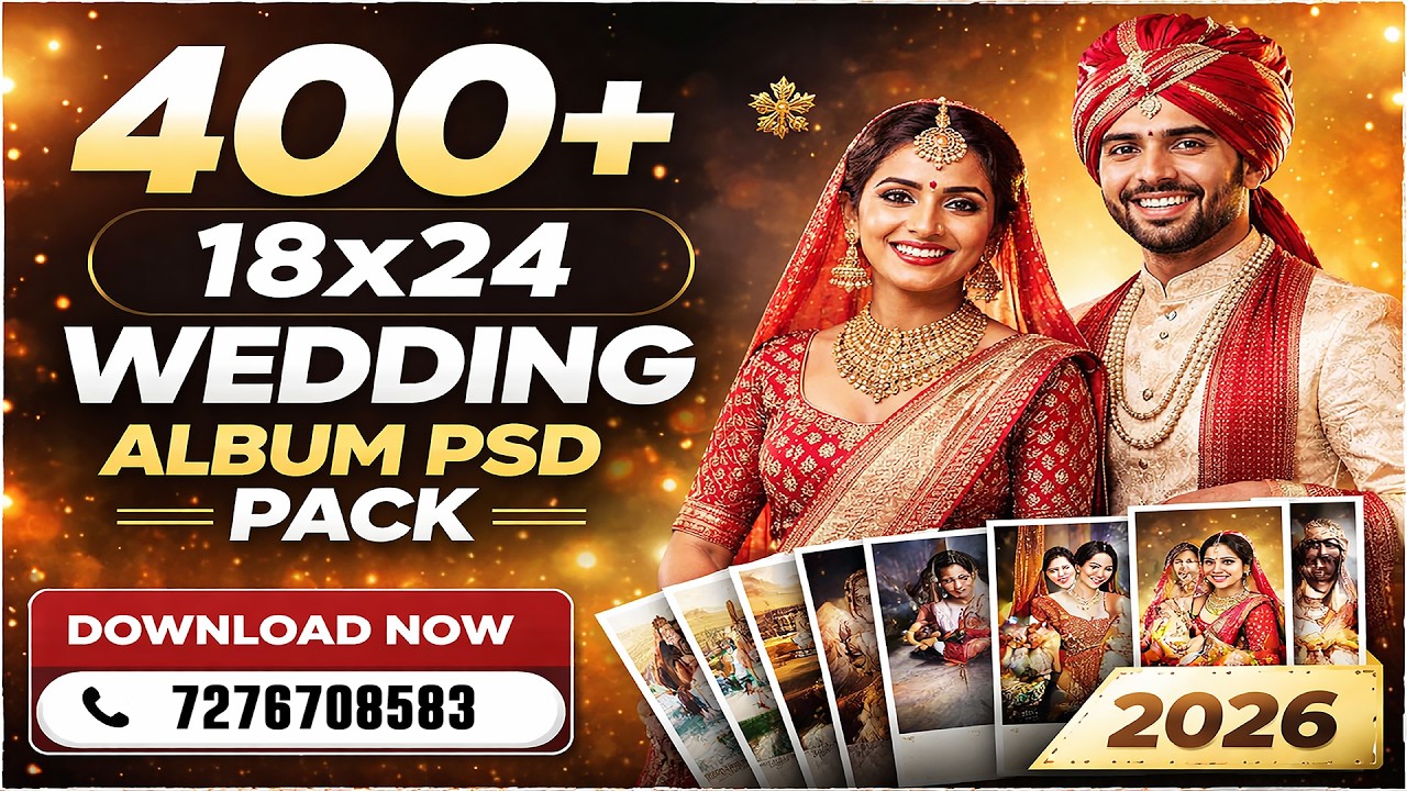 400+ 18x24 Wedding Album PSD Pack 2026 Latest | Premium Cinematic Album Design PSD