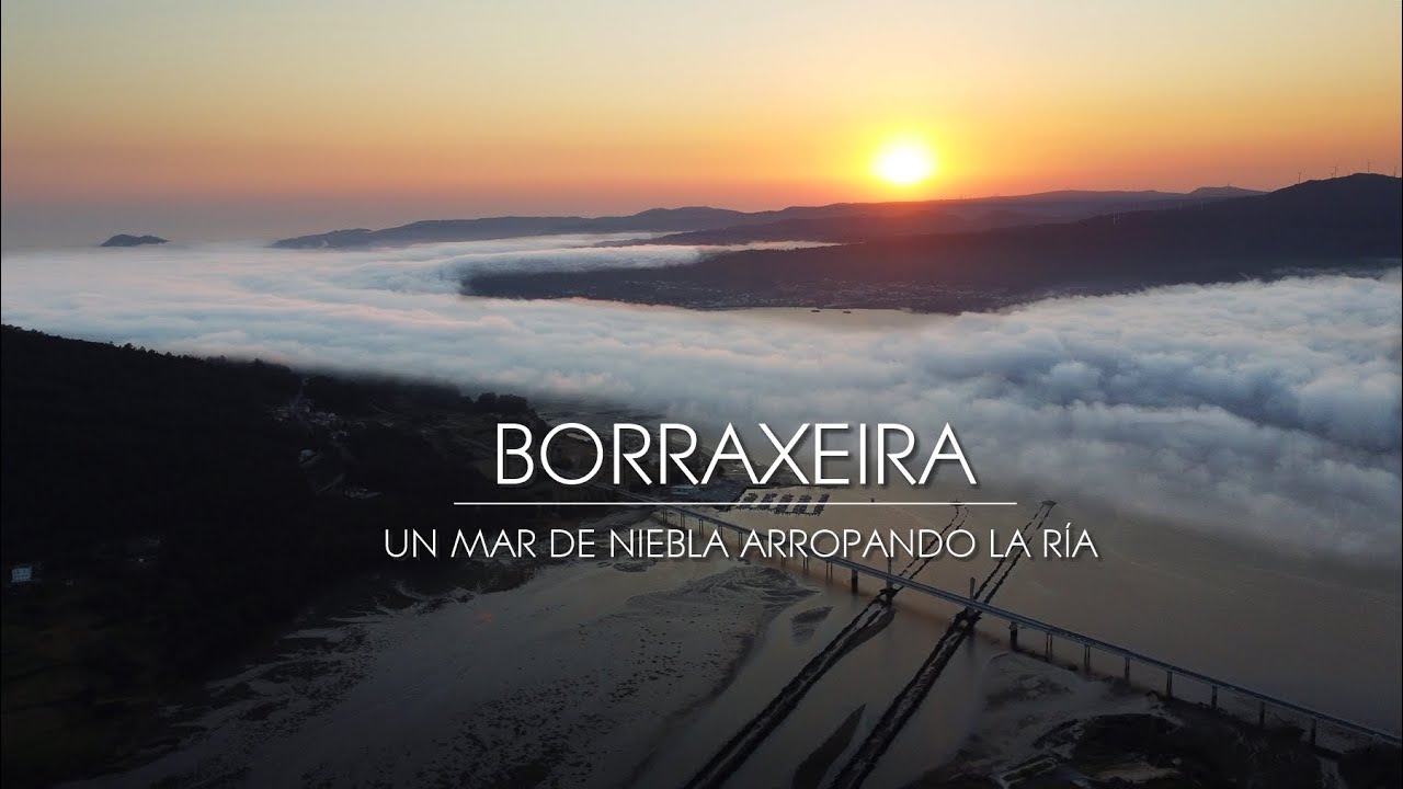Borraxeira, un mar de niebla arropando la ría. Ría de Noia.