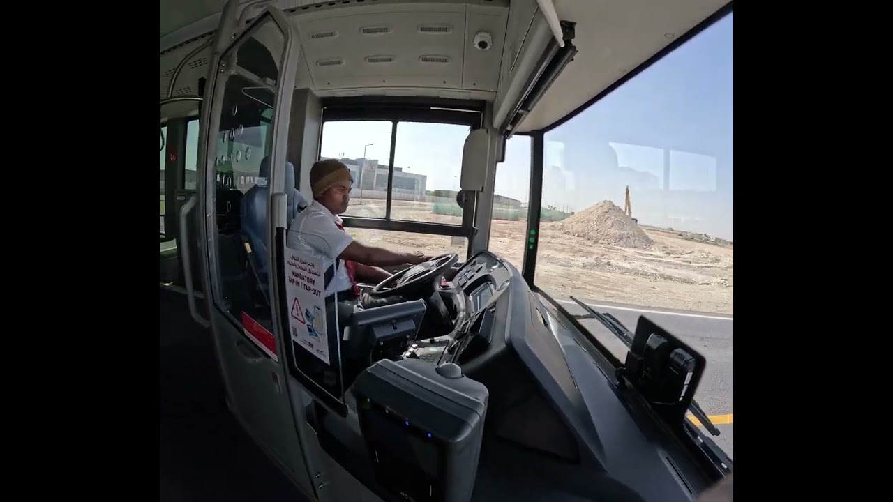 Driving Qatar Electric bus