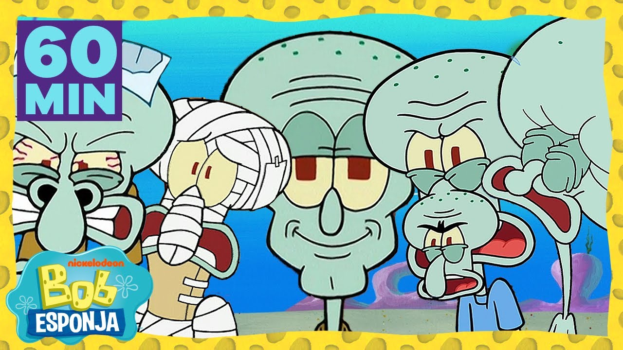 1 HORA de las veces que CASI te dio pena Calamardo | Bob Esponja en Español