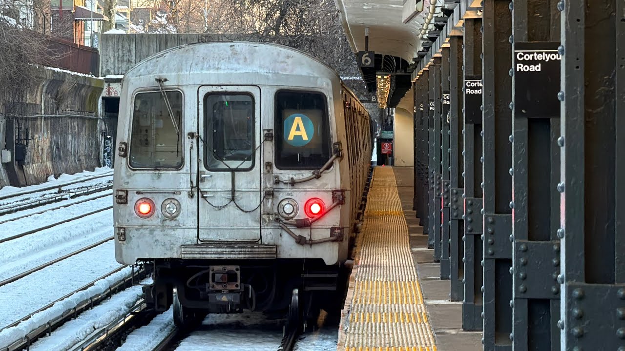 R46, R68/A, R160, & R211A B and Q Trains at Cortelyou Road in the Snow