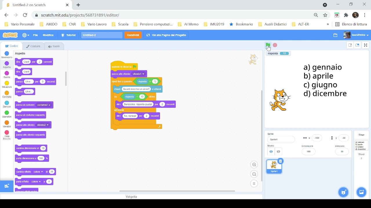 Programmiamo un quiz con Scratch