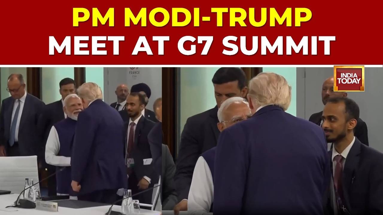 Modi-Trump Meet At G7 : PM Modi And Trump Shake Hands Amid Trade Deal Hopes And Recent Tensions