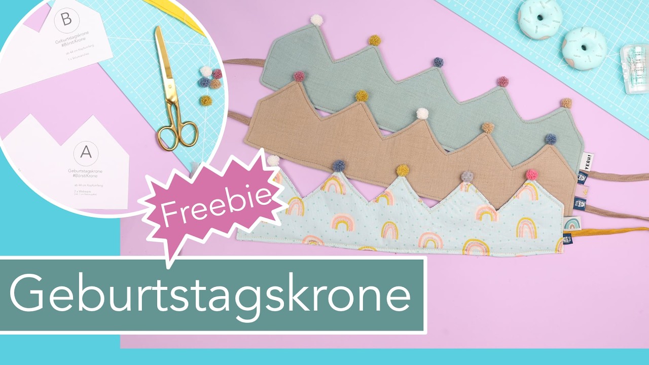👑🧵 Geburtstagskrone nähen | kostenloses Schnittmuster ✨
