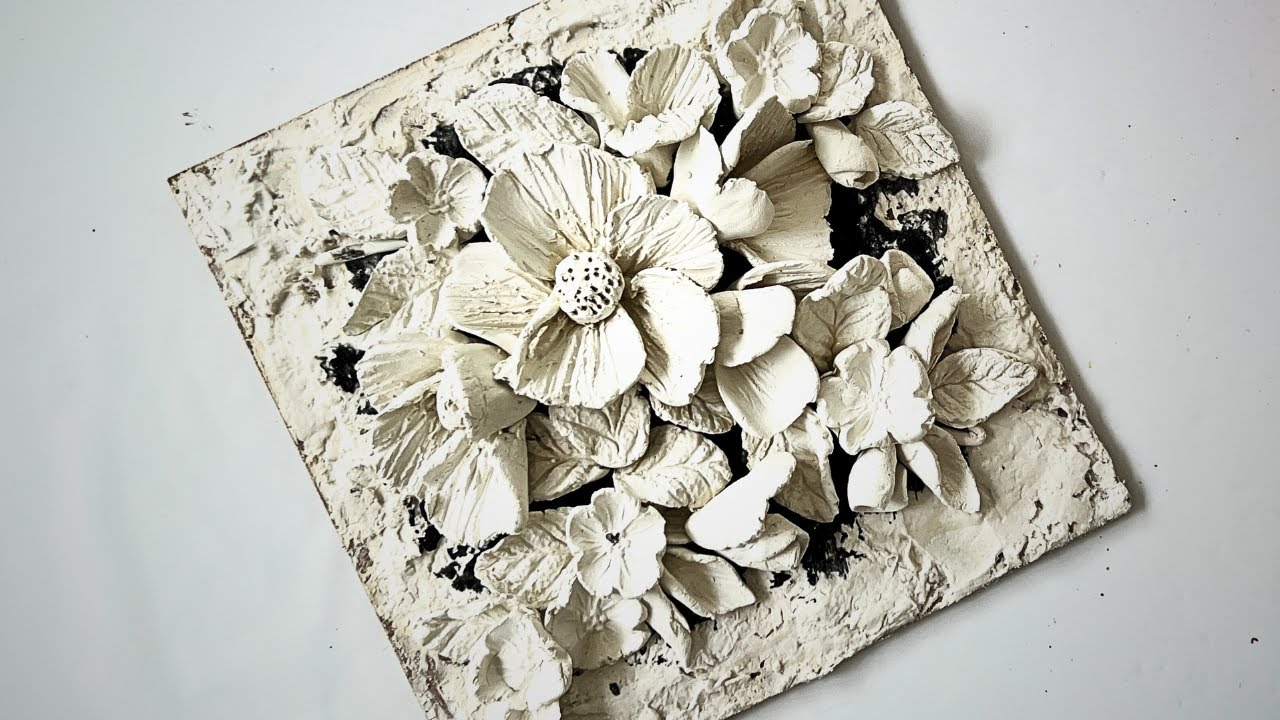 how to make beautiful 3d Decor using air dry clay