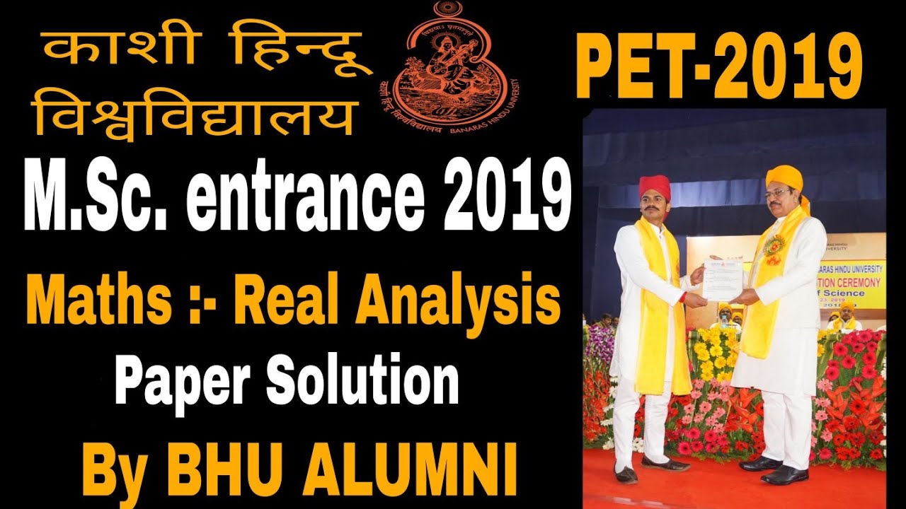 BHU MSc  Entrance || Mathematics || 2019 || Paper Solution || Real Analysis || BHU PET Mathematics