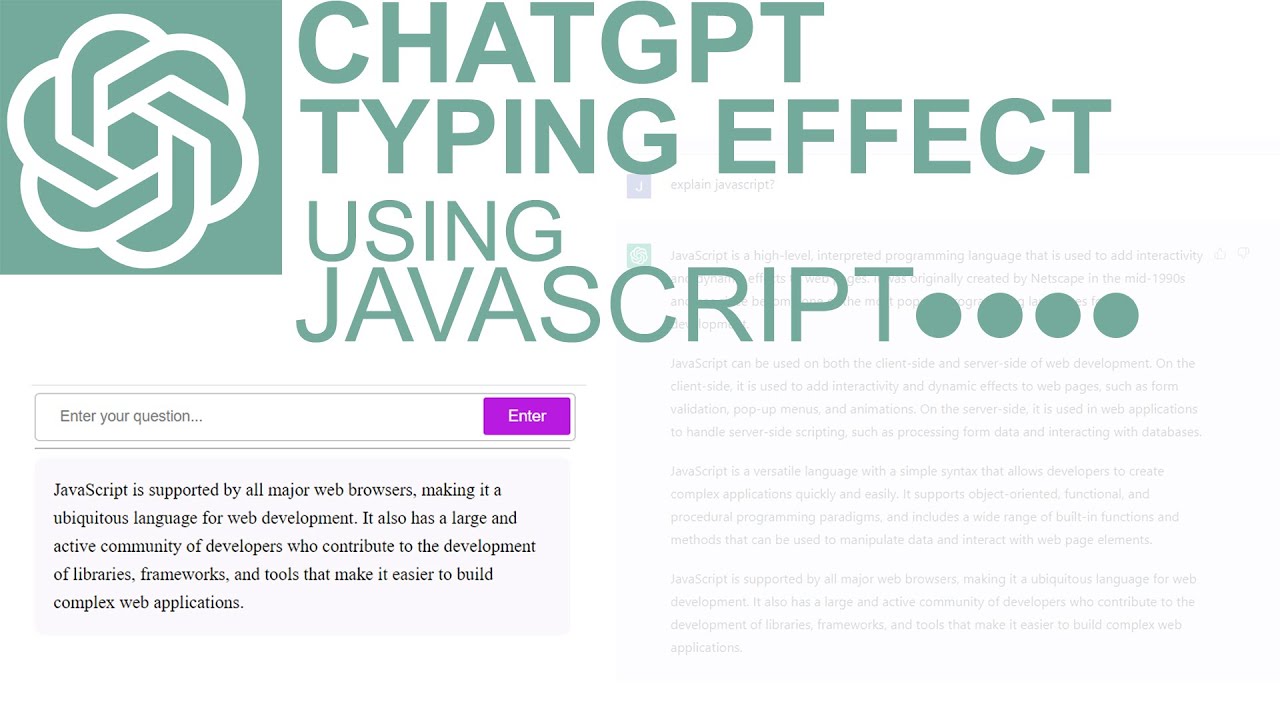 HTML CSS JAVASCRIPT PROJECT - How to Implement ChatGPT's Typing Effect Script Step by Step Tutorial
