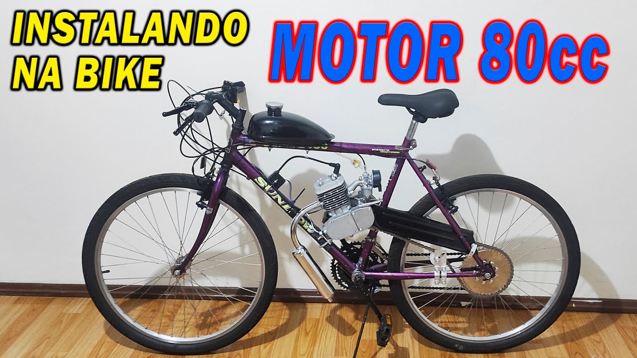 COMO INSTALAR MOTOR NA BICICLETA - kit motor 80cc 2 tempos