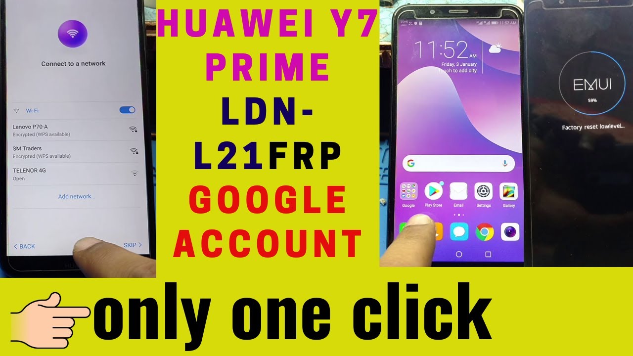 61 Huawei Y7 Prime 2018 Ldn-L21 Google Account Bypass | Huawei Y7 Prime Frp unlock | Remove Mrt