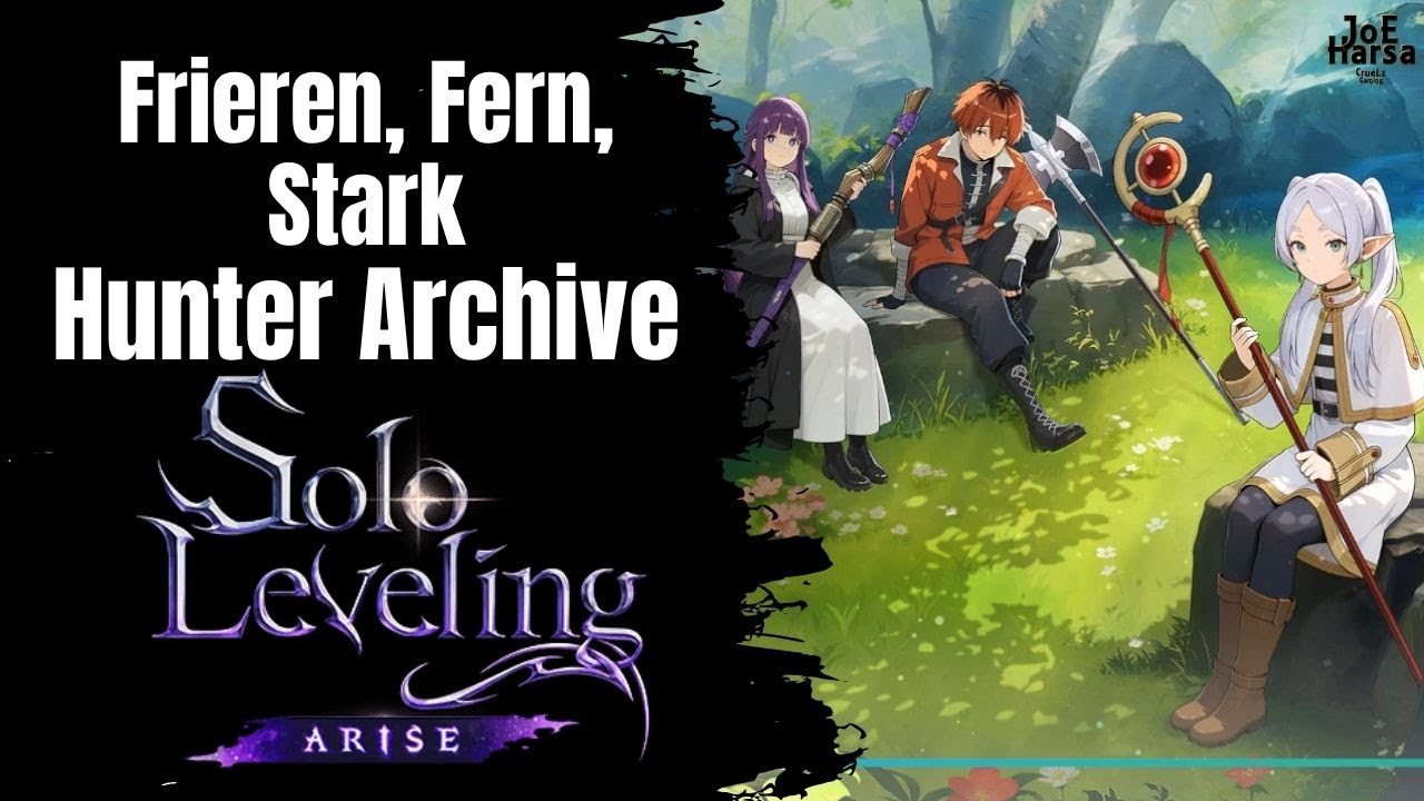 Frieren, Fern, Stark Solo Leveling ARISE Hunter Archive Cutscene