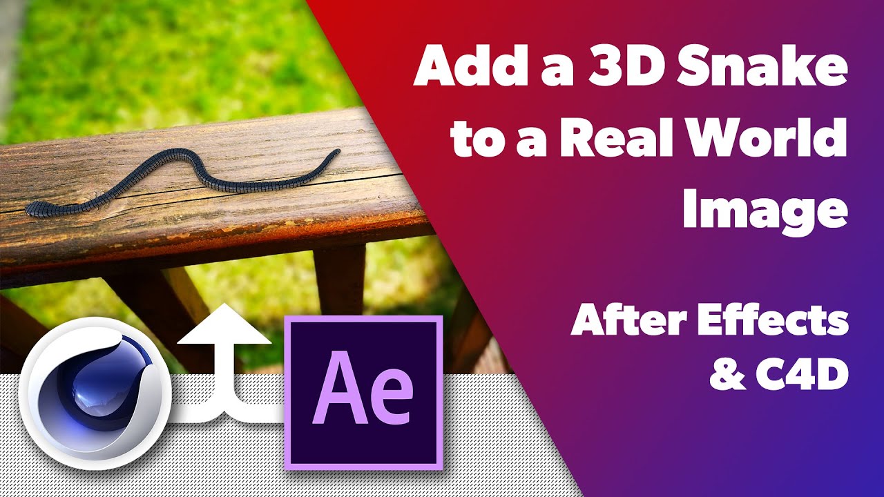 C4D Tutorial - Add an Animated 3D Model of a Snake to a Real World Image