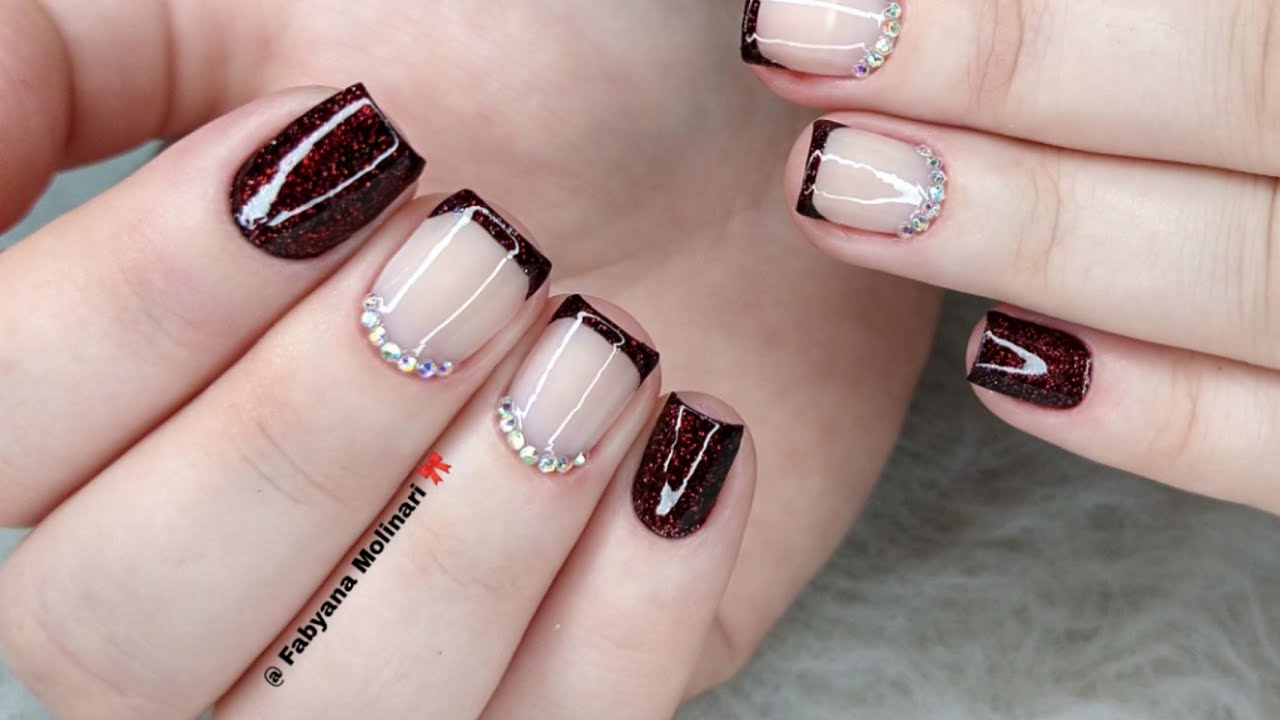 unhas decoradas - efeito de unhas gringas , muito linda !!!